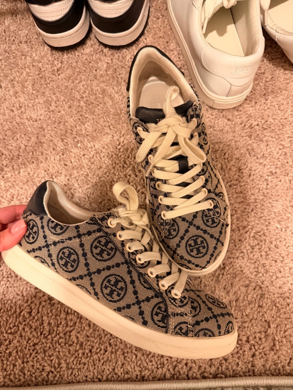 Tory Burch Monogram Howell court Lace-Up Sneakers